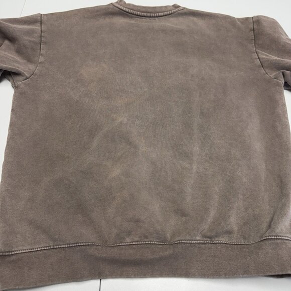 MARKET Sweatshirt Mens Large L Grey Brown Smiley Face Logo Crewneck Chinatown - Picture 7 of 12